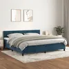 Image de vidaXL Sommier à lattes de lit et matelas Bleu foncé 200x200cm Velours