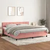 Image de vidaXL Sommier à lattes de lit avec matelas Rose 200x200 cm Velours3141328