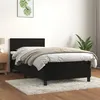 Image de vidaXL Sommier à lattes de lit et matelas Noir 80x200 cm Velours