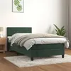 Image de vidaXL Sommier à lattes de lit et matelas Vert foncé 80x200 cm Velours