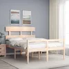 Image de vidaXL Lit pour personne Ã¢gÃ©e et tÃªte de lit 140x190 cm bois massif