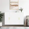 Image de vidaXL Armoires murales 2 pcs blanc 69,5x34x90 cm