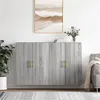 Image de vidaXL Armoires murales 2 pcs sonoma gris 69,5x34x90 cm
