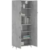 Image de vidaXL Vidaxl Buffet Haut Gris Béton 69,5x34x180 Cm Bois D'ingénierie