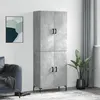 Image de vidaXL Buffet haut Gris béton 69,5x34x180 cm Bois d'ingénierie