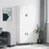 Image de vidaXL Buffet haut Blanc 69,5x34x180 cm Bois d'ingénierie