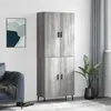 Image de vidaXL Buffet haut Sonoma gris 69,5x34x180 cm Bois d'ingénierie