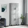 Image de vidaXL Buffet haut Gris béton 69,5x34x180 cm Bois d'ingénierie3195703