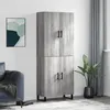 Image de vidaXL Buffet haut Sonoma gris 69,5x34x180 cm Bois d'ingénierie