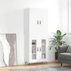 Image de vidaXL Buffet haut Blanc 69,5x34x180 cm Bois d'ingénierie