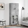 Image de vidaXL Buffet haut Gris béton 69,5x34x180 cm Bois d'ingénierie