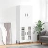 Image de vidaXL Buffet haut Blanc 69,5x34x180 cm Bois d'ingénierie