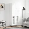 Image de vidaXL Buffet haut Blanc 69,5x34x180 cm Bois d'ingénierie3195747