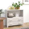 Image de vidaXL Buffet haut Blanc 69,5x34x180 cm Bois d'ingÃ©nierie