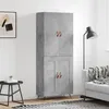 Image de vidaXL Buffet haut Gris béton 69,5x34x180 cm Bois d'ingénierie3195767