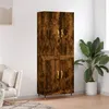 Image de vidaXL Buffet haut Chêne fumé 69,5x34x180 cm Bois d'ingénierie