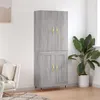 Image de vidaXL Buffet haut Sonoma gris 69,5x34x180 cm Bois d'ingénierie