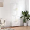 Image de vidaXL Buffet haut Blanc 69,5x34x180 cm Bois d'ingénierie