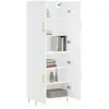 Image de vidaXL Buffet haut Blanc 69,5x34x180 cm Bois d'ingÃ©nierie