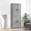 Image de vidaXL Buffet haut Gris béton 69,5x34x180 cm Bois d'ingénierie