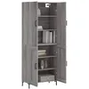 Image de vidaXL Buffet haut Sonoma gris 69,5x34x180 cm Bois d'ingÃ©nierie