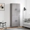 Image de vidaXL Buffet haut Sonoma gris 69,5x34x180 cm Bois d'ingénierie