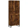 Image de vidaXL Buffet haut Chêne fumé 69,5x34x180 cm Bois d'ingénierie