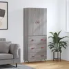 Image de vidaXL Buffet haut Sonoma gris 69,5x34x180 cm Bois d'ingénierie