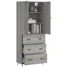 Image de vidaXL Buffet haut Sonoma gris 69,5x34x180 cm Bois d'ingÃ©nierie