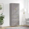 Image de vidaXL Buffet haut Sonoma gris 69,5x34x180 cm Bois d'ingénierie