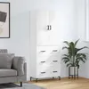Image de vidaXL Buffet haut Blanc 69,5x34x180 cm Bois d'ingénierie