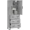 Image de vidaXL Vidaxl Buffet Haut Gris Béton 69,5x34x180 Cm Bois D'ingénierie