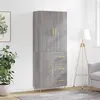 Image de vidaXL Buffet haut Sonoma gris 69,5x34x180 cm Bois d'ingénierie