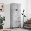 Image de vidaXL Buffet haut Gris béton 69,5x34x180 cm Bois d'ingénierie