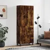 Image de vidaXL Buffet haut Chêne fumé 69,5x34x180 cm Bois d'ingénierie