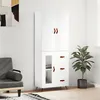 Image de vidaXL Buffet haut Blanc 69,5x34x180 cm Bois d'ingénierie