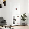 Image de vidaXL Buffet haut Blanc 69,5x34x180 cm Bois d'ingÃ©nierie