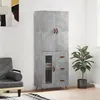 Image de vidaXL Buffet haut Gris béton 69,5x34x180 cm Bois d'ingénierie3195935