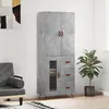 Image de vidaXL Buffet haut Gris bÃ©ton 69,5x34x180 cm Bois d'ingÃ©nierie