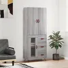 Image de vidaXL Buffet haut Sonoma gris 69,5x34x180 cm Bois d'ingénierie