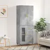 Image de vidaXL Buffet haut Gris béton 69,5x34x180 cm Bois d'ingénierie