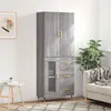 Image de vidaXL Buffet haut Sonoma gris 69,5x34x180 cm Bois d'ingénierie