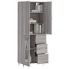 Image de vidaXL Buffet haut Sonoma gris 69,5x34x180 cm Bois d'ingÃ©nierie
