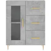 Image de vidaXL Vidaxl Buffet Haut Gris Béton 69,5x34x180 Cm Bois D'ingénierie