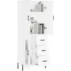 Image de vidaXL Buffet haut Blanc 69,5x34x180 cm Bois d'ingÃ©nierie