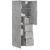 Image de vidaXL Vidaxl Buffet Haut Gris Béton 69,5x34x180 Cm Bois D'ingénierie