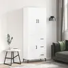 Image de vidaXL Buffet haut Blanc 69,5x34x180 cm Bois d'ingénierie