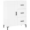 Image de vidaXL Buffet haut Blanc 69,5x34x180 cm Bois d'ingÃ©nierie