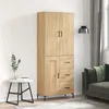 Image de vidaXL Buffet haut Chêne sonoma 69,5x34x180 cm Bois d'ingénierie