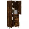 Image de Vidaxl Buffet Haut ChÃªne FumÃ© 69,5x34x180 Cm Bois D'ingÃ©nierie